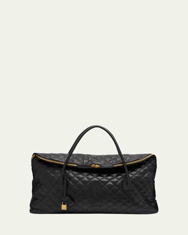 ES Giant Travel Bag in Smooth Quilted Leather with Gold Hardware